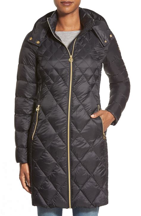 michael michael kors quilted down jacket|michael kors ladies padded coats.